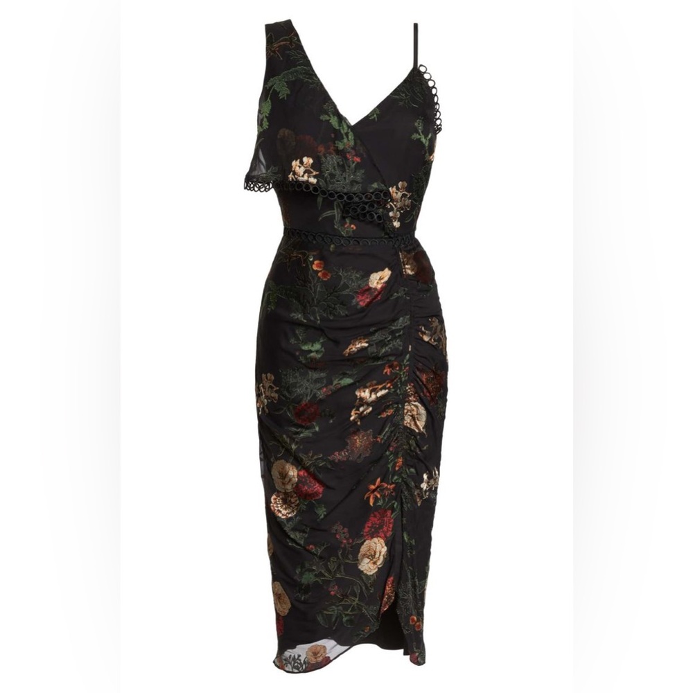 Harlyn Black Floral Midi Dress